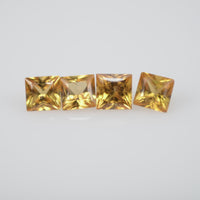 2.8-3.2 mm Natural Calibrated Yellow Sapphire Loose Gemstone Princess Cut