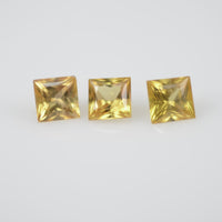 3.3-3.6 mm Natural Calibrated Yellow Sapphire Loose Gemstone Princess Cut