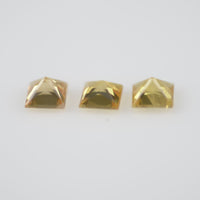 3.3-3.6 mm Natural Calibrated Yellow Sapphire Loose Gemstone Princess Cut