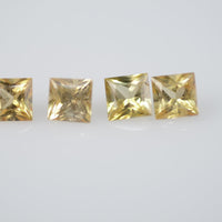 3.2-4.1 mm Natural Calibrated Yellow Sapphire Loose Gemstone Princess Cut