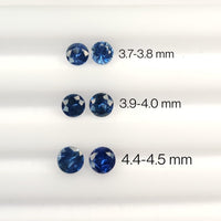 3.8-4.5 mm Natural Blue Sapphire Loose Pair Gemstone Round Cut