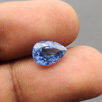 3.21 cts Unheated Natural Blue Sapphire Loose Gemstone Pear Cut Certified