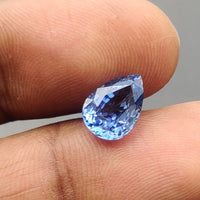 3.21 cts Unheated Natural Blue Sapphire Loose Gemstone Pear Cut Certified