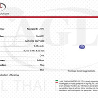 2.43 cts Unheated Natural Blue Sapphire Loose Gemstone Oval Cut Certified