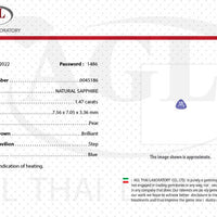 1.47 cts Natural Blue Sapphire Loose Gemstone Pear Cut Certified