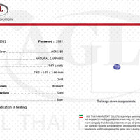 1.61 cts Unheated Natural Blue Sapphire Loose Gemstone Oval Cut Certified