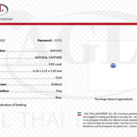 0.89 cts Unheated Natural Blue Sapphire Loose Gemstone Oval Cut Certified