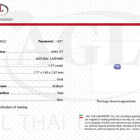 1.17 cts Natural Blue Sapphire Loose Gemstone Oval Cut Certified