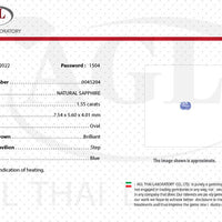 1.55 cts Natural Blue Sapphire Loose Gemstone Oval Cut Certified