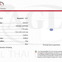 1.79 cts Natural Blue Sapphire Loose Gemstone Cushion Cut Certified