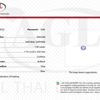 1.96 cts Natural Blue Sapphire Loose Gemstone Cushion Cut Certified