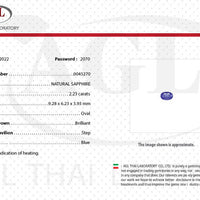 2.23 cts Unheated Natural Blue Sapphire Loose Gemstone Oval Cut Certified