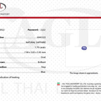 1.70 cts Unheated Natural Blue Sapphire Loose Gemstone Oval Cut Certified