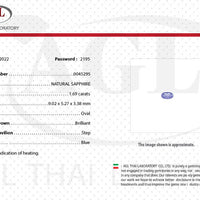 1.69 cts Unheated Natural Blue Sapphire Loose Gemstone Oval Cut Certified