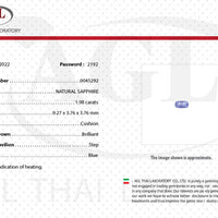 1.98 cts Unheated Natural Blue Sapphire Loose Gemstone Cushion Cut Certified