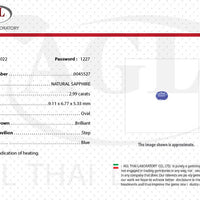 2.99 cts Unheated Natural Blue Sapphire Loose Gemstone Oval Cut Certified