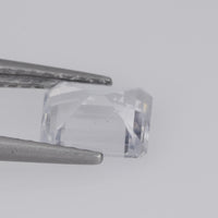 1.24 cts Natural White Sapphire Loose Gemstone Emerald Cut