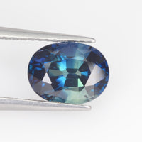 2.54 cts Natural Teal Bluish Green Parti Sapphire Loose Gemstone Oval Cut