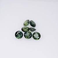 3.2-5.7 mm Natural Teal Green Sapphire Loose Gemstone Round Cut