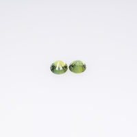 4.0 mm Natural Teal Greenish yellow Parti Sapphire Loose Pair Gemstone Round Cut
