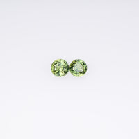 4.0 mm Natural Teal Greenish yellow Parti Sapphire Loose Pair Gemstone Round Cut