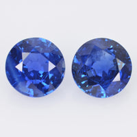 5.9 MM Natural Blue Sapphire Loose Pair Gemstone Round Cut
