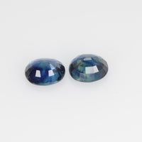 2.41 Cts Natural Pair Teal Blue Sapphire Loose Gemstone Oval Cut