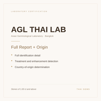 AGL Thai Lab full report with origin — what is included