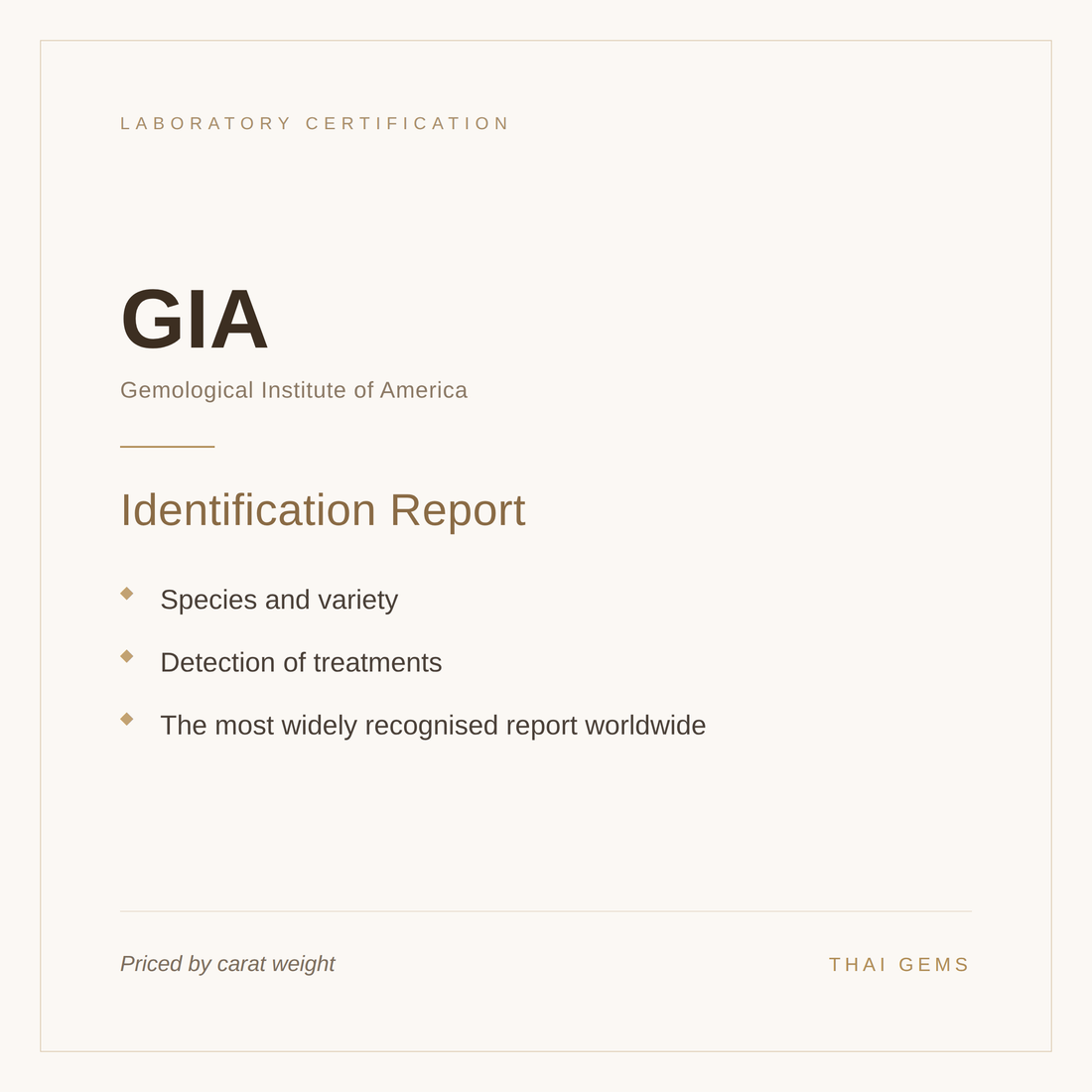 GIA identification report — what is included