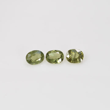 6x5 mm Natural Calibrated Green Sapphire Loose Gemstone Oval Cut