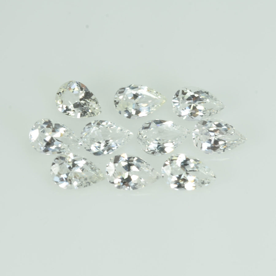 6x4 mm Natural Calibrated White Sapphire Loose Gemstone Pear Cut