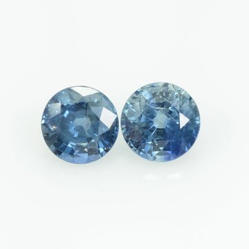 6 MM Natural Blue Sapphire Loose Pair Gemstone Round Cut