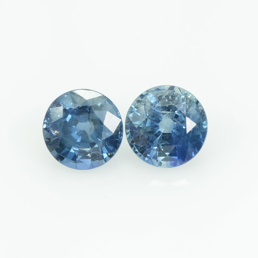 6 MM Natural Blue Sapphire Loose Pair Gemstone Round Cut