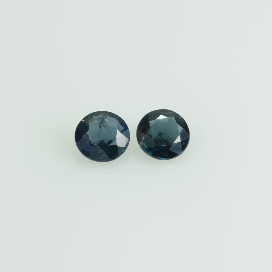 3.7-3.8 mm Natural Blue Sapphire Loose Pair Gemstone Round Cut