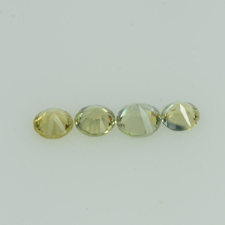 1.5 - 3.6 mm Natural Yellowish Green Sapphire Loose Gemstone Round Diamond Cut Color