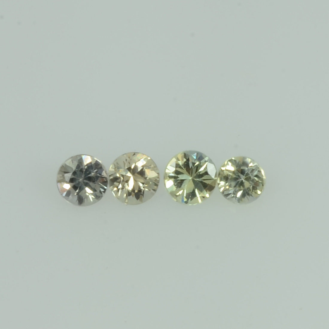 1.4- 4.0 mm Natural Yellowish Green Sapphire Loose Gemstone Round Diamond Cut Color