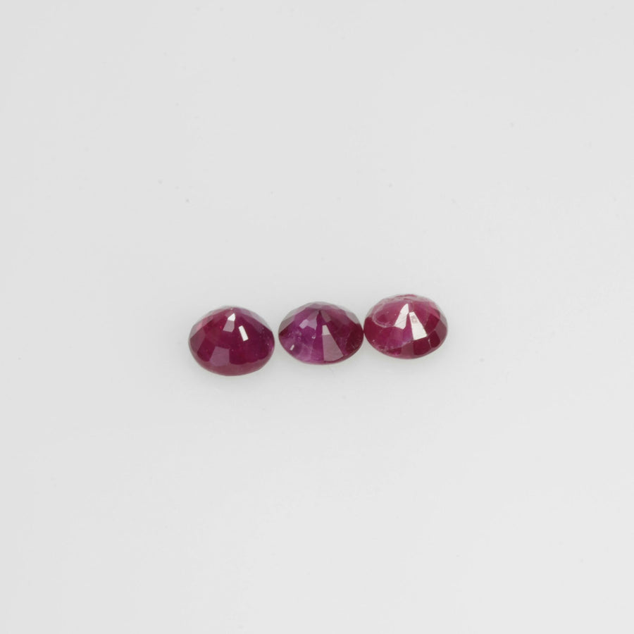3.5 mm LOT Natural Ruby Loose Gemstone Round Cut