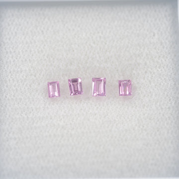 LOTS: Natural Pink Sapphire Loose Gemstone Baguette Step Cut