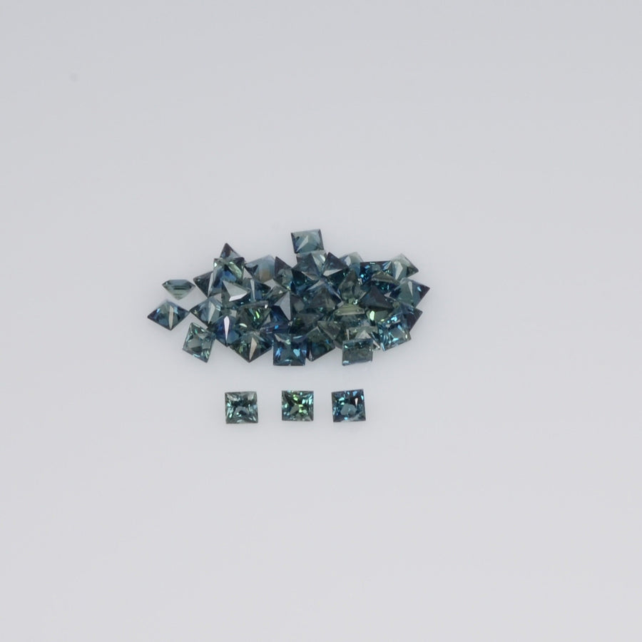 1.3-3.4 MM Natural Princess Cut Teal Blue Green Sapphire Loose Gemstone