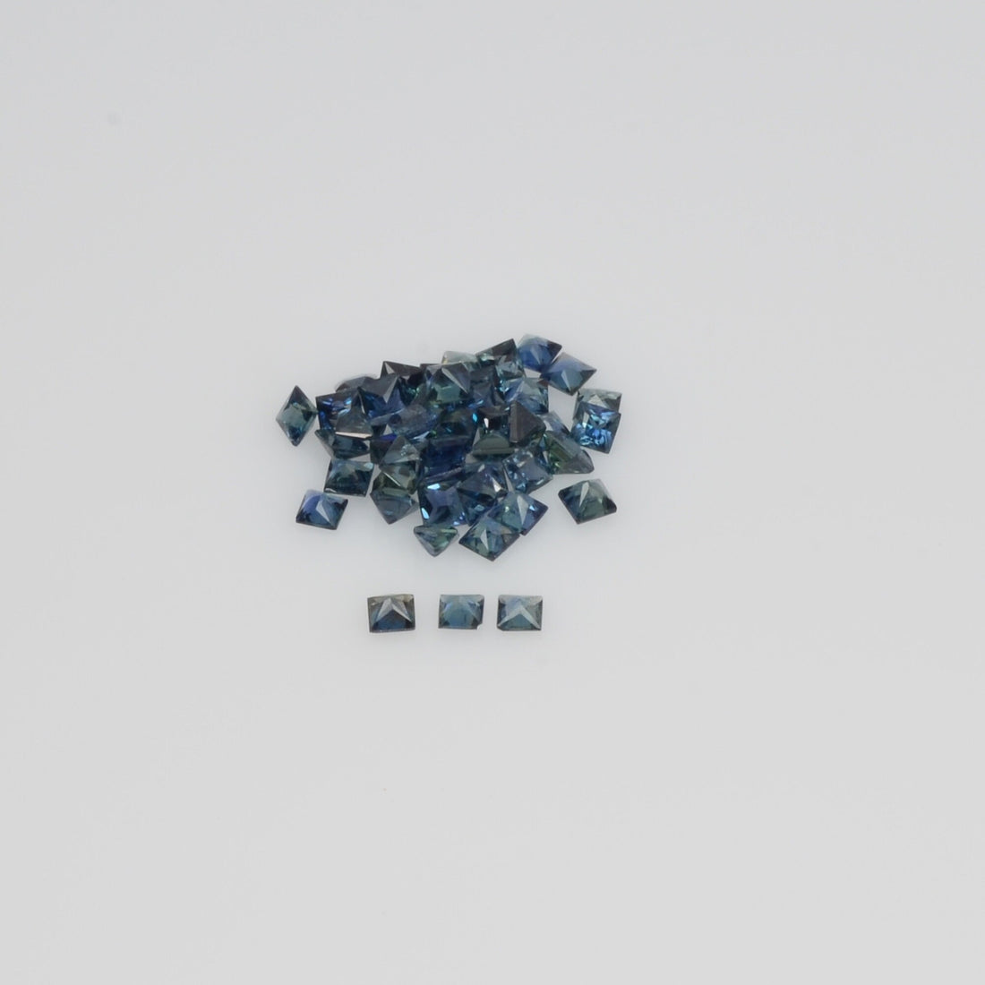 1.4-2.8 MM Natural Princess Cut Teal Blue Green Sapphire Loose Gemstone