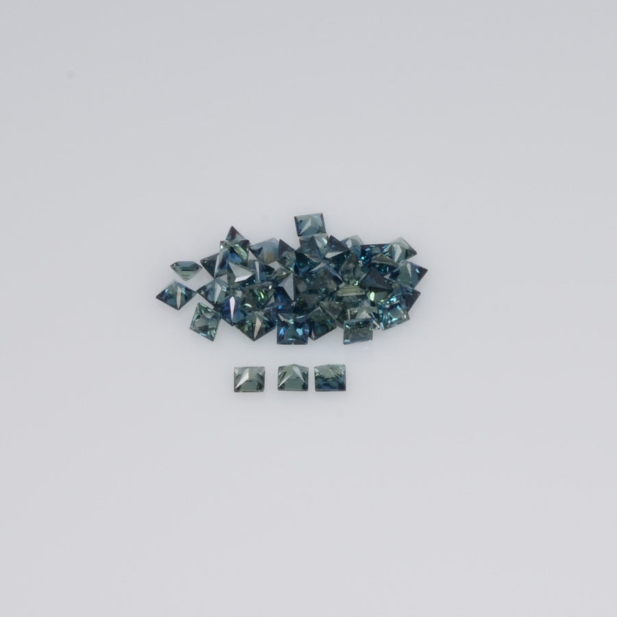 1.3-3.4 MM Natural Princess Cut Teal Blue Green Sapphire Loose Gemstone