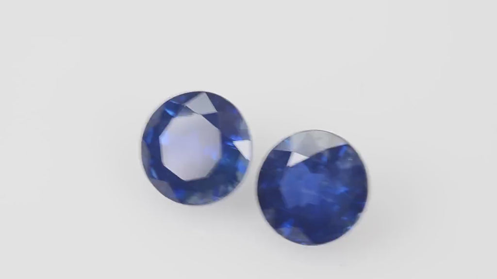 6.1 MM Natural Blue Sapphire Loose Pair Gemstone Round Cut