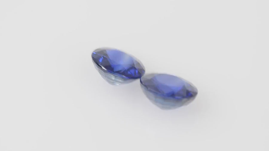 5.9 MM Natural Blue Sapphire Loose Pair Gemstone Round Cut