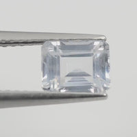 1.24 cts Natural White Sapphire Loose Gemstone Emerald Cut