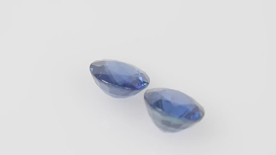 6.1 MM Natural Blue Sapphire Loose Pair Gemstone Round Cut