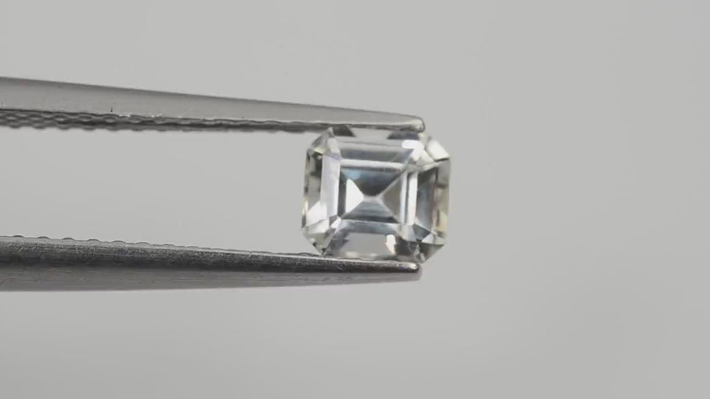 0.66 cts Natural White Sapphire Loose Gemstone Emerald Cut