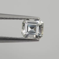 0.66 cts Natural White Sapphire Loose Gemstone Emerald Cut