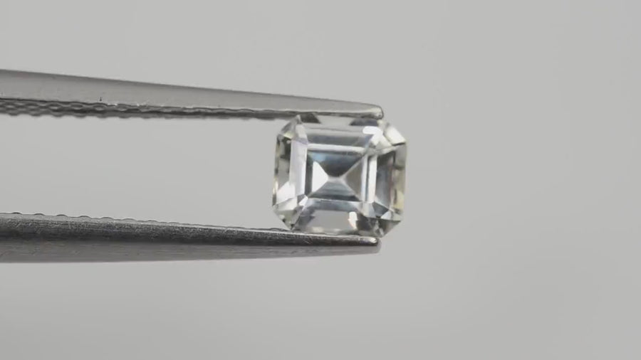 0.66 cts Natural White Sapphire Loose Gemstone Emerald Cut