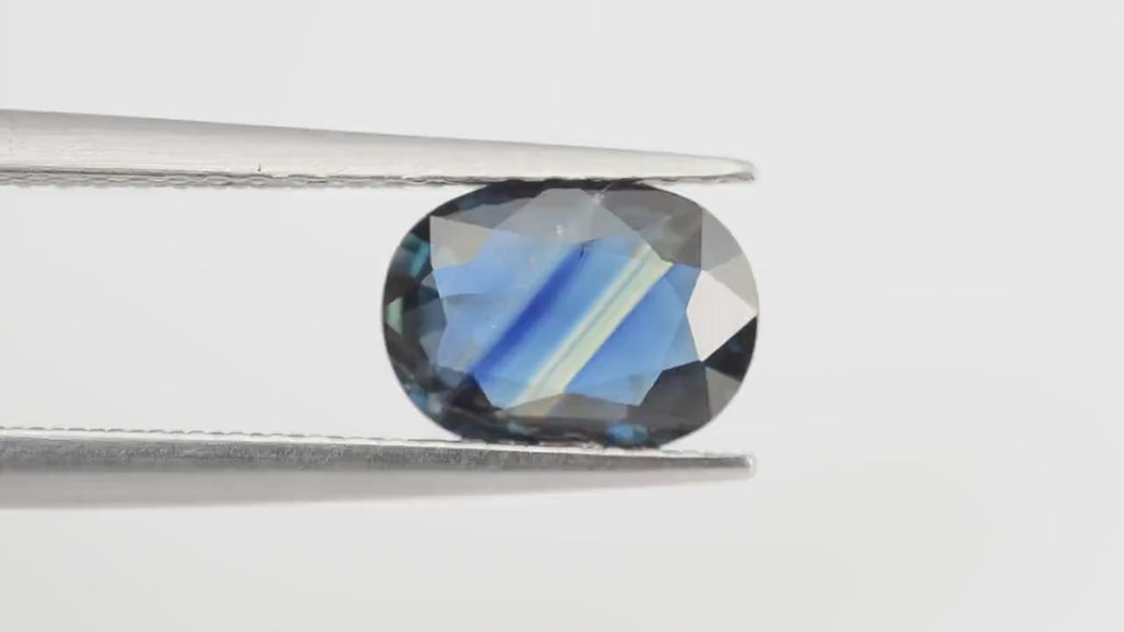 1.21 Cts Natural Bi-Color  Blue Sapphire Loose Gemstone Oval Cut