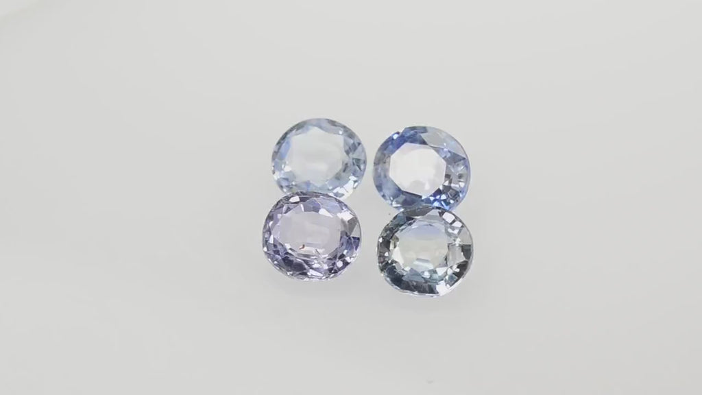 LOTS: Unheated Natural Blue Sapphire Loose Gemstone Oval Cut